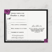 Paarse Black Union of Souls Wedding RSVP Briefkaar Uitnodiging Briefkaart (Achterkant)