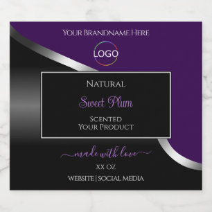 Paarse Black Wavy Silver met Logo-productetiketten Likeurfles Etiket