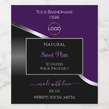 Paarse Black Wavy Silver met Logo-productetiketten