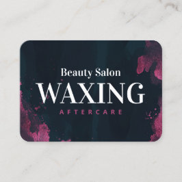 Paarse Black Waxing Aftercare Card Visitekaartje