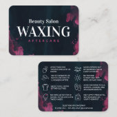 Paarse Black Waxing Aftercare Card Visitekaartje (Voorkant / Achterkant)