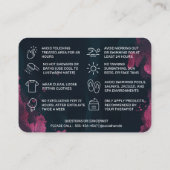 Paarse Black Waxing Aftercare Card Visitekaartje (Achterkant)