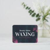 Paarse Black Waxing Aftercare Card Visitekaartje (Staand voorkant)