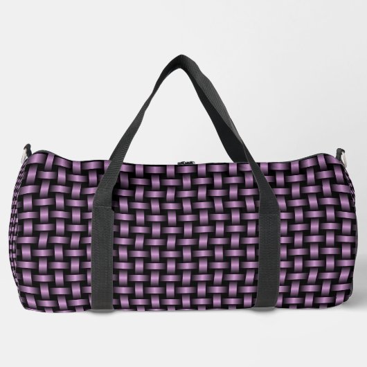 Paarse Black Weave Pattern Duffel Bag Plunjezak (Voorkant)