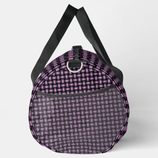 Paarse Black Weave Pattern Duffel Bag Plunjezak (Rechts)