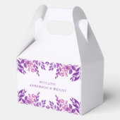 Paarse bladeren bruiloft thema bedankdoosjes (Achterkant)