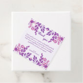 Paarse bladeren bruiloft thema bedankjes labels (In situ)