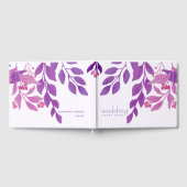 Paarse bladeren bruiloft thema gastenboek (Volledig)