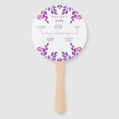 Paarse bladeren bruiloft thema handwaaier (Achterkant)