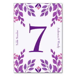 Paarse bladeren bruiloft thema kaart