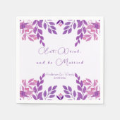 Paarse bladeren bruiloft thema servet (Voorkant)