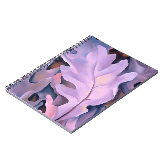 Paarse bladeren door Georgia Okeeffe Notitieboek (Linkerzijde)