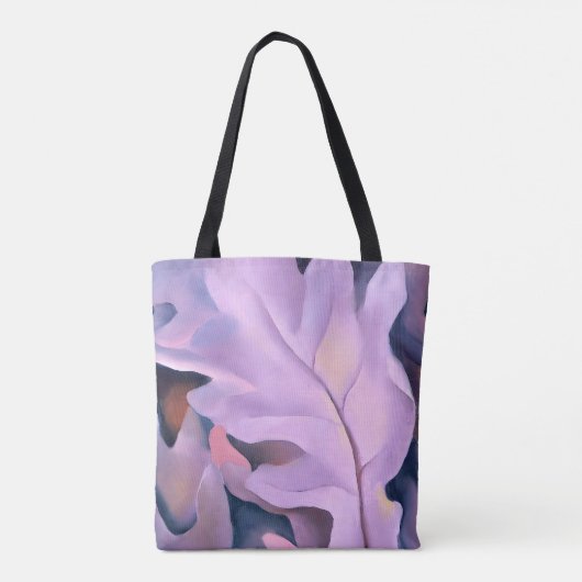 Paarse bladeren door Georgia Okeeffe Tote Bag (Achterkant)