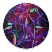 Paarse bladeren - elegant  ontwerp keramische knop (Voorkant)