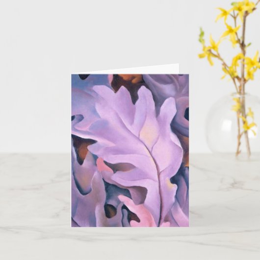 Paarse bladeren, Georgia O'Keeffe, Kaart (Gele Bloem)