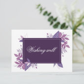 Paarse bladeren huwelijks wensput. Botanisch Informatiekaartje (Staand voorkant)