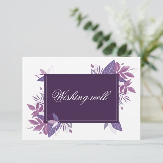 Paarse bladeren huwelijks wensput. Botanisch Informatiekaartje (Staand voorkant)