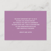 Paarse bladeren huwelijks wensput. Botanisch Informatiekaartje (Achterkant)