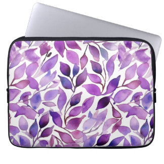 Paarse Bladeren Laptop Sleeve