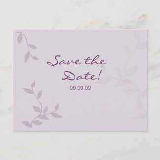 Paarse bladeren Save the Date Briefkaart