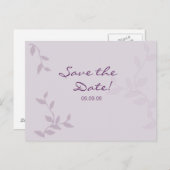 Paarse bladeren Save the Date Briefkaart (Voorkant / Achterkant)