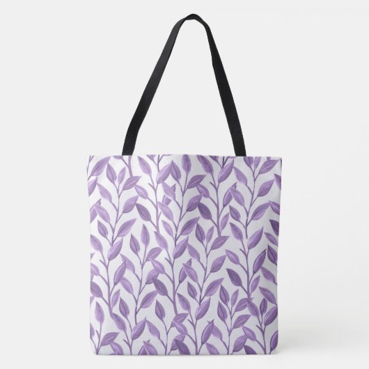 Paarse bladeren tote bag (Voorkant)