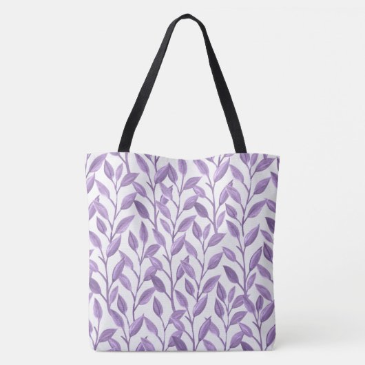 Paarse bladeren tote bag (Achterkant)