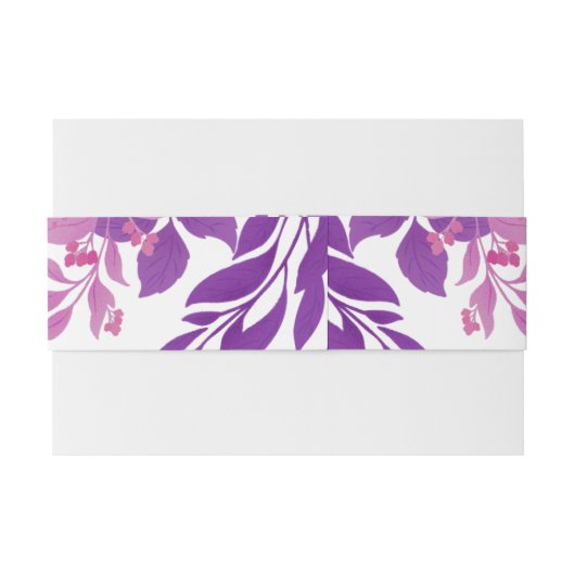 Paarse bladeren uitnodigingen wikkel (Achterkant Voorbeeld)