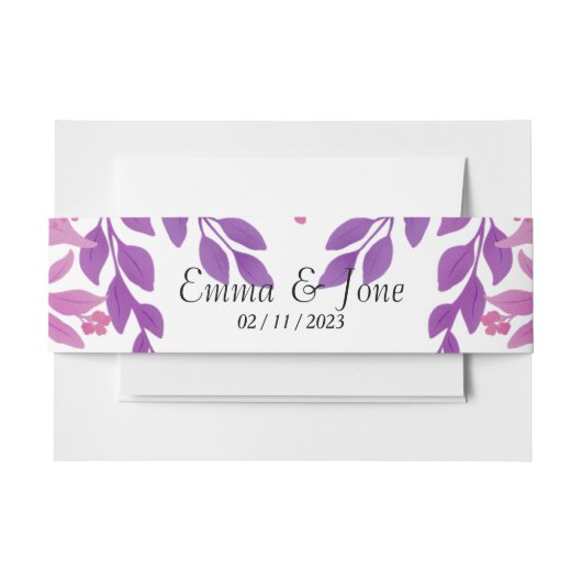 Paarse bladeren uitnodigingen wikkel (Voorkant Voorbeeld)