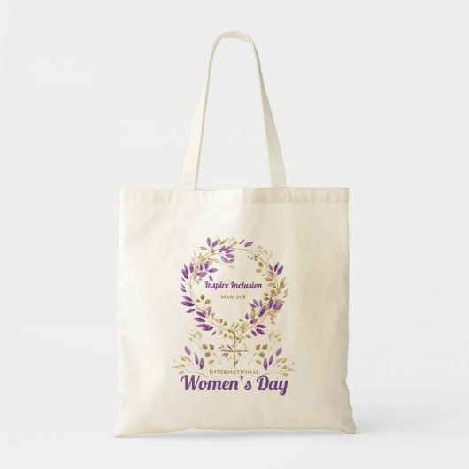 Paarse bladeren Vrouw teken Vrouwendag Tote Bag (Voorkant)