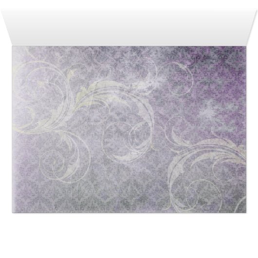 paarse bladeren wintertentafelkaart (Binnen Horizontaal (Onder))