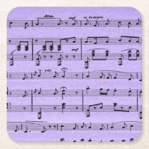 Paarse Bladmuziek Kartonnen Onderzetters