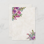 Paarse blanco en roze bruiloft van Eggplant Kaart (Voorkant / Achterkant)