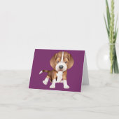 Paarse blanco kaart voor beagle Puppy Dog (Voorkant)