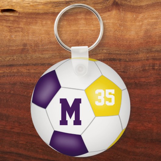 paarse blanke voetbal, teamgeest voor meisjes sleutelhanger (Achterkant)