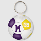 paarse blanke voetbal, teamgeest voor meisjes sleutelhanger (Achterkant)