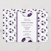 paarse blanke voetbaldag verjaardag of teamparty kaart (Voorkant / Achterkant)