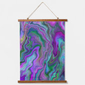 Paarse blauw-blauwe kunstzirlen en bubbels hangend wandkleed (Voorkant 2)