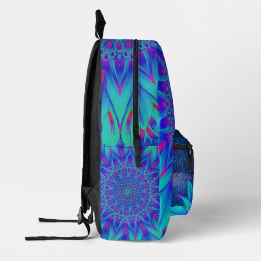 Paarse Blauw Blauwgroen & Roze Cool Mandala Jouw n Bedrukte Rugzak (Links)