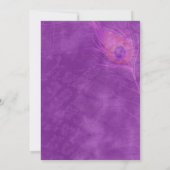 Paarse Blauw Blauwgroen Rustiek Peacock Thema Brui Kaart (Achterkant)