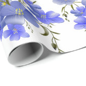 Paarse blauw bloemenpatroon cadeaupapier (Rol Hoek)
