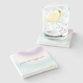 Paarse Blauw Blush Tie-kleurstof Stenen Onderzetter (Zijkant)