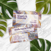 Paarse Blauw Donkerroze Goud Marmeren Kunstpatroon Visitekaartje