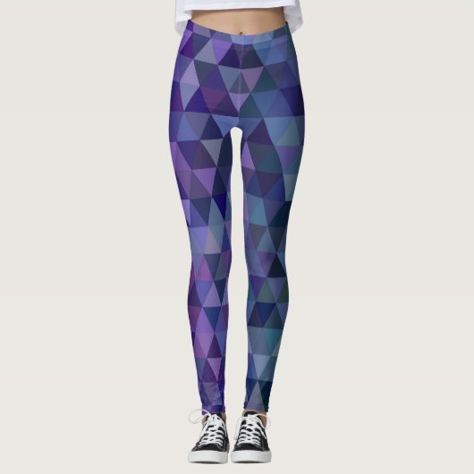 paarse blauw driehoeken leggings (Voorkant)