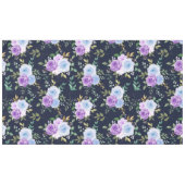 paarse blauw elegante bloemige zwarte grond tafelkleed (Voorkant (Horizontaal))