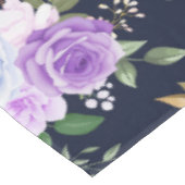 paarse blauw elegante bloemige zwarte grond tafelkleed (Gekanteld)