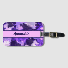 Paarse Blauw en Koel Abstracte Vormen Bagagelabel