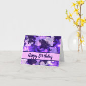 Paarse Blauw en Koel Abstracte Vormen Fijne verjaa Kaart (Gele Bloem)