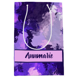 Paarse Blauw en Koel Abstracte Vormen Medium Cadeauzakje