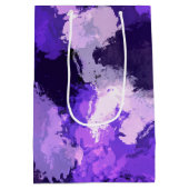 Paarse Blauw en Koel Abstracte Vormen Medium Cadeauzakje (Achterkant)